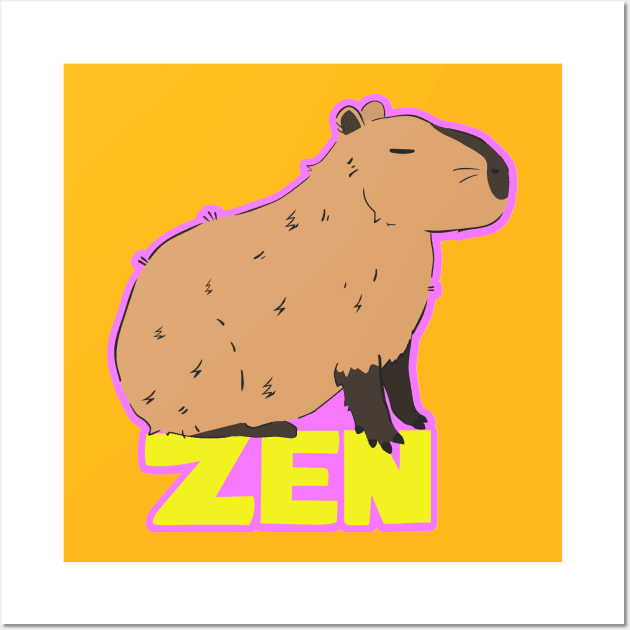 Zen Capybara Wall Art by YipeeKaiYay